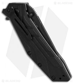Kershaw Brawler Assisted Opening Knife (3.25" BlackWash) 1990BW -Kershaw Knife Shop kershaw brawler black blackwash KS1990BW BHQ 49613 er side