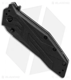 Kershaw Brawler Assisted Opening Knife (3.25" BlackWash) 1990BW -Kershaw Knife Shop kershaw brawler black blackwash KS1990BW BHQ 49613 er spine