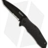 Kershaw Kuro Tanto Assisted Opening Knife (3.125" Black Serr) 1835TBLKST -Kershaw Knife Shop kershaw kuro 1835tblkst