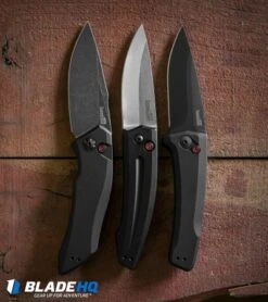 Kershaw Launch 2 Automatic Knife Black Aluminum (3.4" Stonewash) 7200 -Kershaw Knife Shop kershaw launch 1 blackwash 2 sw 3 blk dl 1