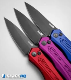 Kershaw Launch 6 Automatic Knife Blue Aluminum (3.75" Black) 7800BLUBLK -Kershaw Knife Shop kershaw launch 6 purple blue red dl vertical confetti