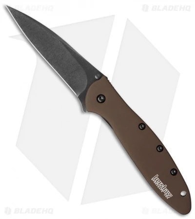 Kershaw Leek Assisted Opening Knife Brown (3" Black) Elmax 1660SWBRN 3 Kershaw Leek Assisted Opening Knife Brown (3" Black) Elmax 1660SWBRN