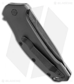 Kershaw Link Drop Point Knife Gray Aluminum (3.25" BlackWash) 1776GRYBW -Kershaw Knife Shop kershaw link folder aluminum tanto 1776tgrybw side jm 1